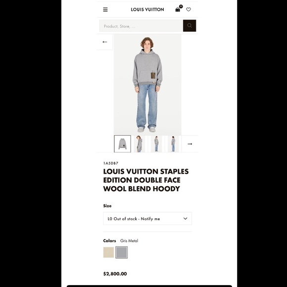 Louis Vuitton Double Face Wool Blend Hoody - Picture 2 of 6